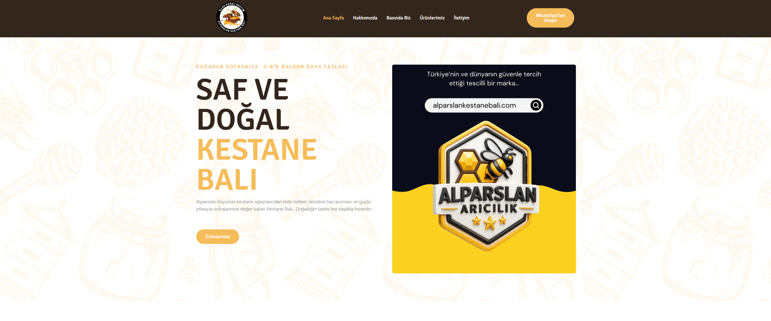 Alparslan Arıcılık web sitesi önizlemesi
