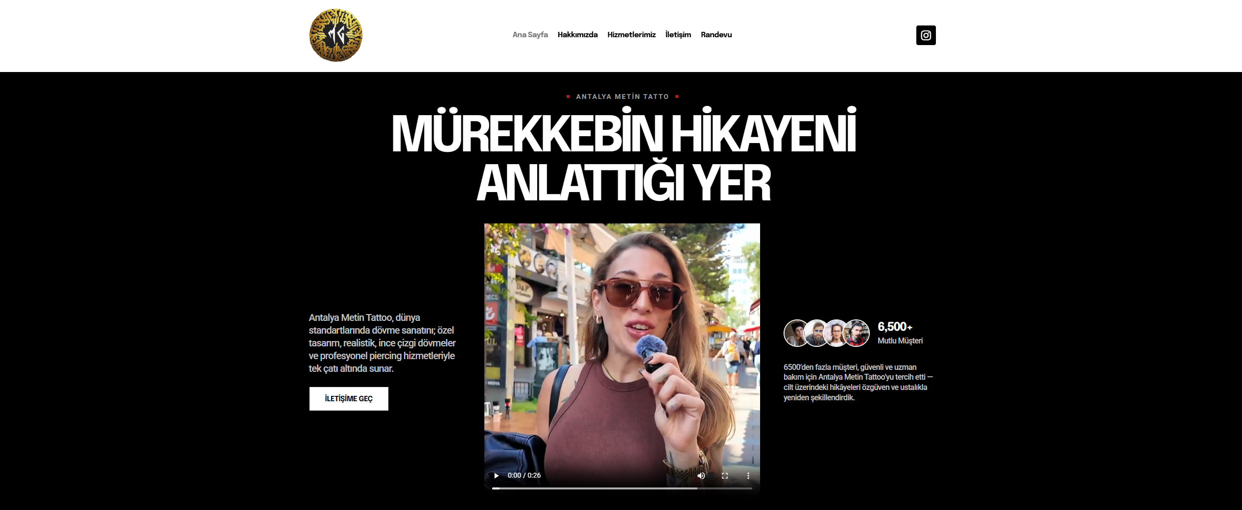 Antalya Metin Tattoo web sitesi önizlemesi